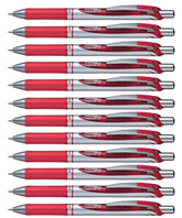 Pentel BL77-BO Energel XM Retractable Gel Pen with 0.7 mm Tip, 0.35 mm Line Width - Red, Pack of 12